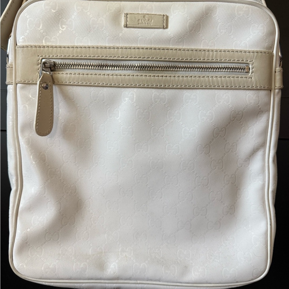 Gucci Imprime White PVC Crossbody Shoulder bag Authentic